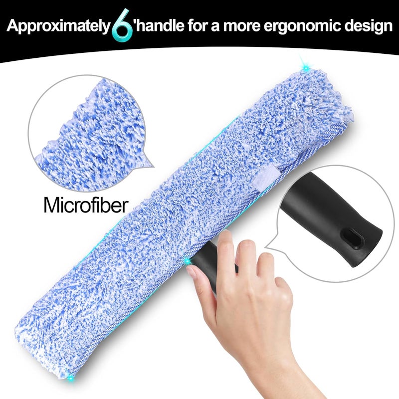 MRDARENSU 2Pack 14-Inch Multifunctional Rust Proof Window Cleaning Kit. Squeegee for Shower Glass Doors, Bathroom Doors, Mirrors and Windows - Image 2